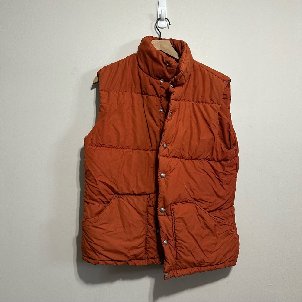 Vintage 70s/80s The North Face "brown label" Orange Down Puffer Vest Men’s XL